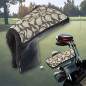 Knoflook Woodcut Pattern Golf Head Hoesje Golfheadcover