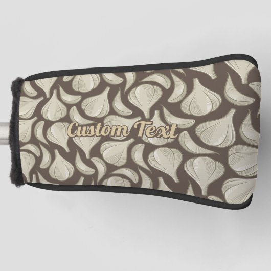 Knoflook Woodcut Pattern Golf Head Hoesje Golfheadcover (Voorkant)