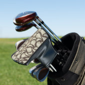 Knoflook Woodcut Pattern Golf Head Hoesje Golfheadcover (Insitu)