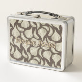 Knoflook Woodcut Pattern Metal Lunch Box (Voorkant)