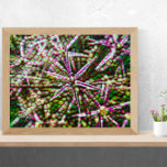 Knoflookbloem cellulaire Abstracte muurkunst Canvas Afdruk<br><div class="desc">"Knoflookbloem". Bloemabstractie in tinten van koel roze tegen een achtergrond van fris,  sappig groen. Mozaïek van geometrische elementen met een cellulaire structuur.</div>