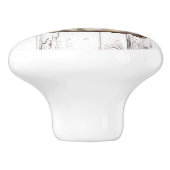 Knoflookbol wit hout rustieke boerderij keuken keramische knop (Zijkant)