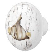 Knoflookbol wit hout rustieke boerderij keuken keramische knop (Rechts)