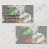 Knoflookbolletjes Spaanse peper Visitekaartje (Voorkant / Achterkant)