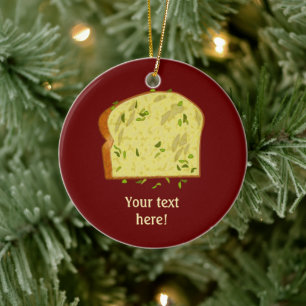 KnoflookButter Slice Italiaans brood - uw woorden Keramisch Ornament