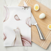 Knoflookhandschoenpatroon | Eenvoudig wit Theedoek (Quarter Fold)