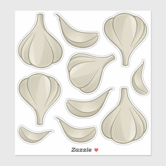 Knoflookhoutsnede Icon Sticker Set (Vel)