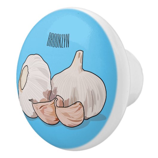 Knoflookillustratie cartoon keramische knop (Rechts)