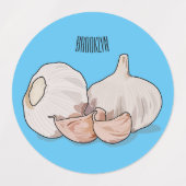 Knoflookillustratie cartoon labels (Design 2)