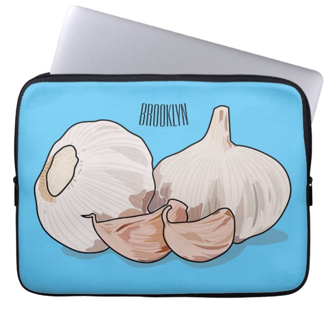 Knoflookillustratie cartoon laptop sleeve (Voorkant)