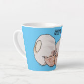 Knoflookillustratie cartoon latte mok (Linkerhoek)