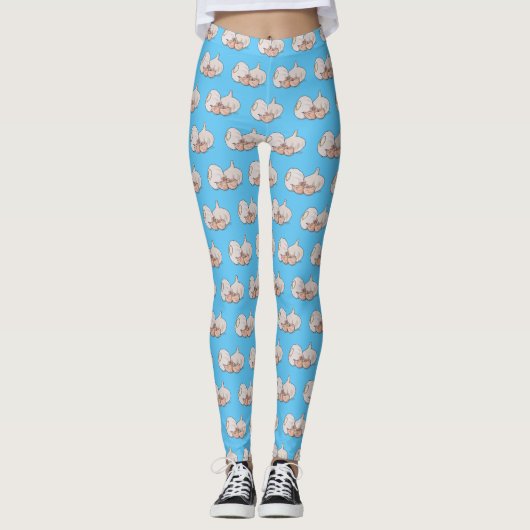 Knoflookillustratie cartoon leggings (Voorkant)