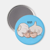 Knoflookillustratie cartoon magneet (Voorkant / Achterkant)