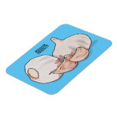 Knoflookillustratie cartoon magneet (Linkerzijde)