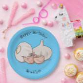 Knoflookillustratie cartoon papieren bordje (Feest)