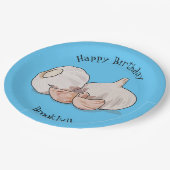 Knoflookillustratie cartoon papieren bordje (Gekanteld)