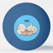 Knoflookillustratie cartoon pingpongbal (Achterkant)