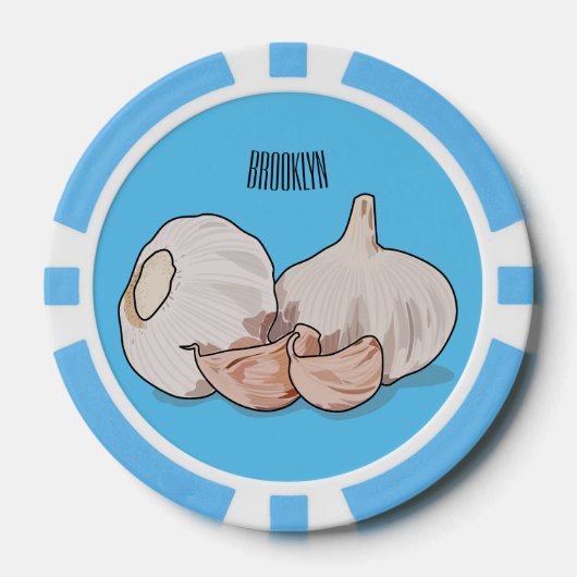 Knoflookillustratie cartoon poker chips (Voorkant)
