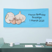 Knoflookillustratie cartoon spandoek (Beurs)