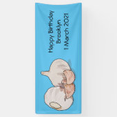 Knoflookillustratie cartoon spandoek (Verticaal)