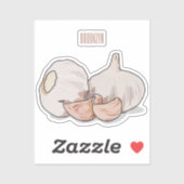 Knoflookillustratie cartoon sticker (Vel)