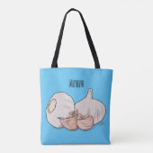 Knoflookillustratie cartoon tote bag (Achterkant)