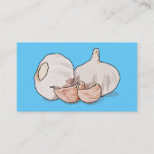 Knoflookillustratie cartoon visitekaartje (Achterkant)