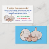 Knoflookillustratie cartoon visitekaartje (Voorkant / Achterkant)