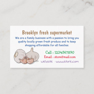 Knoflookillustratie cartoon visitekaartje