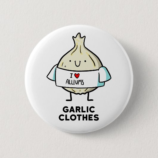 Knoflookkleding Schattige Allium Pun Button Pin (Voorkant)