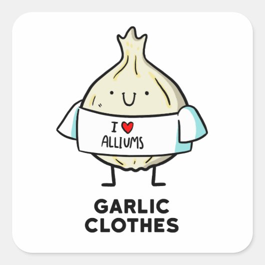 Knoflookkleding Schattigee Allium Pun Sticker (Voorkant)