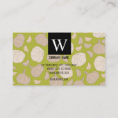 Knoflookpatroon - Knoflook handschoenen en bolkkoe Visitekaartje (Achterkant)