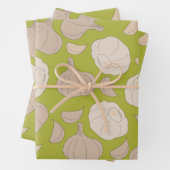 Knoflookpatroon - Knoflook handschoenen en bollen Inpakpapier Vel (In situ)