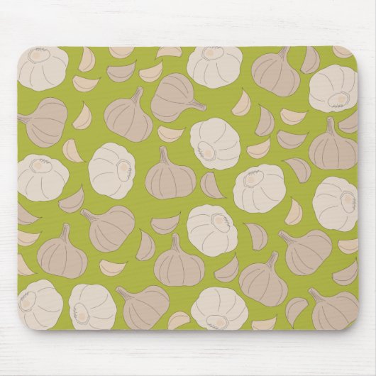 Knoflookpatroon - Knoflook handschoenen en bollen Muismat (Voorkant)