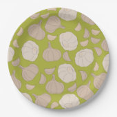 Knoflookpatroon - Knoflook handschoenen en bollen Papieren Bordje (Voorkant)