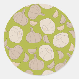 Knoflookpatroon - Knoflook handschoenen en bollen Ronde Sticker