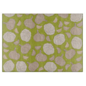 Knoflookpatroon - Knoflook handschoenen en bollen Snijplank (Voorkant)