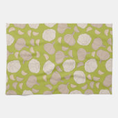 Knoflookpatroon - Knoflook handschoenen en bollen Theedoek (Horizontaal)