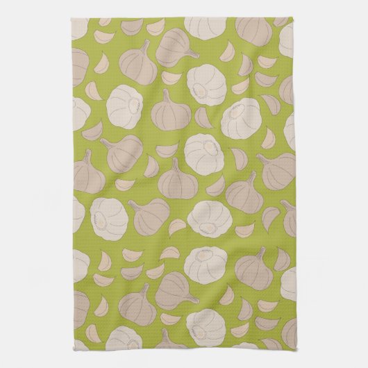 Knoflookpatroon - Knoflook handschoenen en bollen Theedoek (Verticaal)