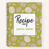 Knoflookpatroon - Knoflook handschoenen en bolvorm Notitieboek (Voorkant)