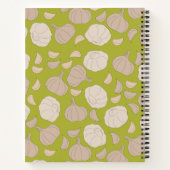 Knoflookpatroon - Knoflook handschoenen en bolvorm Notitieboek (Achterkant)