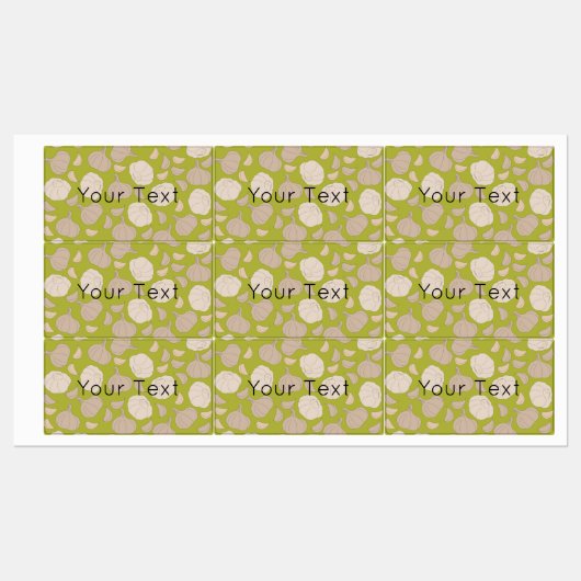 Knoflookpatroon - Knoflook-handschoenen en etikett Labels (Vel)