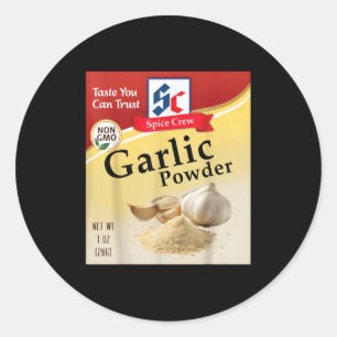 Knoflookpoeder Condiment Specerij Kostuums Groep M Ronde Sticker