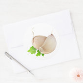 Knoflookstukken Ronde Sticker (Envelop)