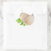 Knoflookstukken Ronde Sticker (Tas)