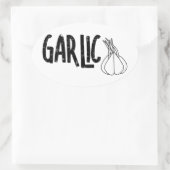 Knoflooktekst Ovale Sticker (Tas)