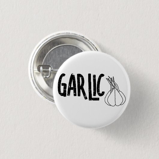 Knoflooktekst Ronde Button 3,2 Cm (Voorkant /achterkant)