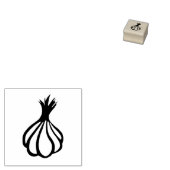Knoflooktuingroenten, bijtende lino-snijstijl rubberstempel (Gestempeld)