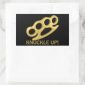 knokkel rechthoekige sticker (Tas)