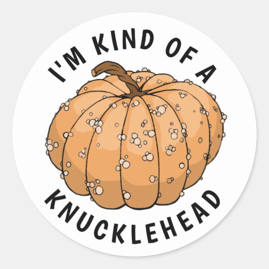 Knokkelkoppompoen Ronde Sticker (Voorkant)